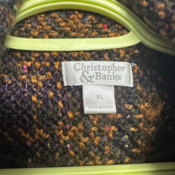 Christopher & Banks Brown Tweed Blazer with Boxy Silhouette - Picture 2 of 5
